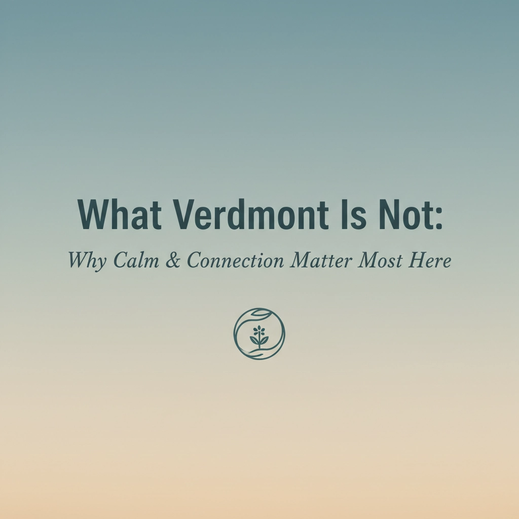 What Verdmont Is Not: Why Calm & Connection Matter Most Here